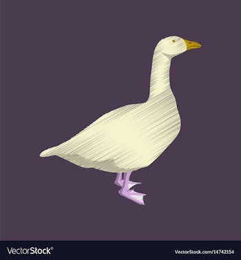 Flat shading style icon goose vector image