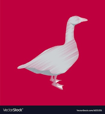 Flat shading style icon goose vector image