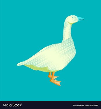 Flat shading style icon goose vector image