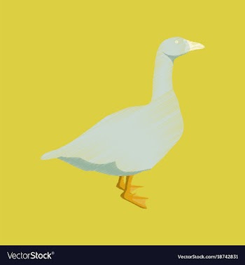 Flat shading style icon goose vector image