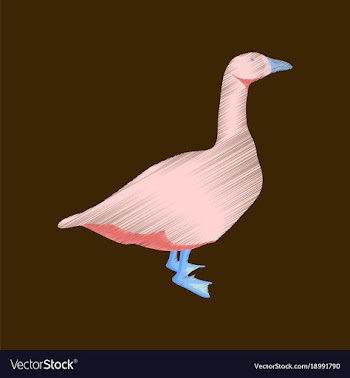 Flat shading style icon goose vector image