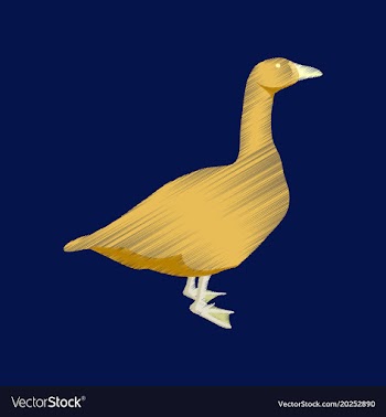 Flat shading style icon goose vector image