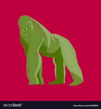 Flat shading style icon gorilla vector image