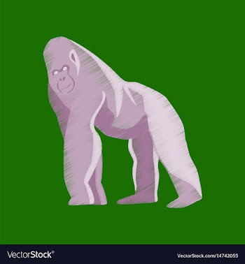 Flat shading style icon gorilla vector image