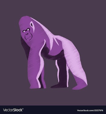 Flat shading style icon gorilla vector image