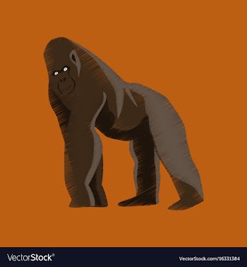 Flat shading style icon gorilla vector image