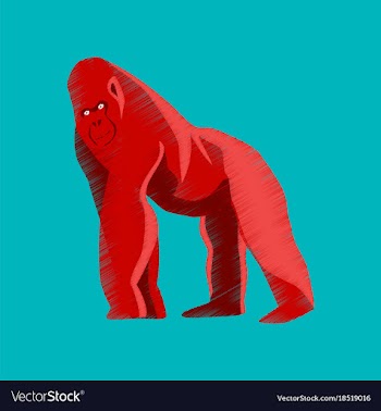 Flat shading style icon gorilla vector image