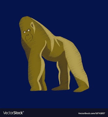 Flat shading style icon gorilla vector image