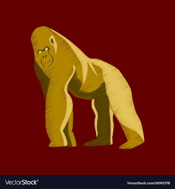 Flat shading style icon gorilla vector image