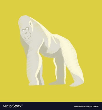Flat shading style icon gorilla vector image