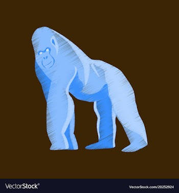 Flat shading style icon gorilla vector image