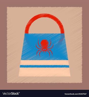 Flat shading style icon halloween bag vector image