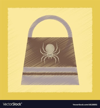 Flat shading style icon halloween bag vector image