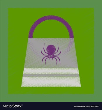 Flat shading style icon halloween bag vector image