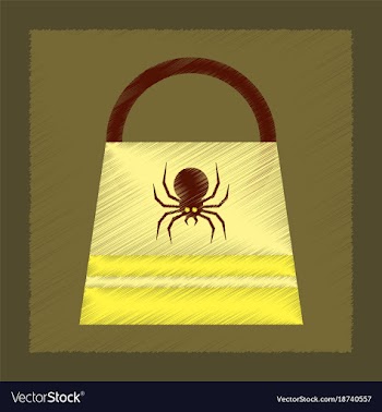 Flat shading style icon halloween bag vector image
