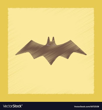 Flat shading style icon halloween bat vector image