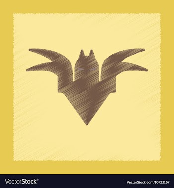 Flat shading style icon halloween bat vector image