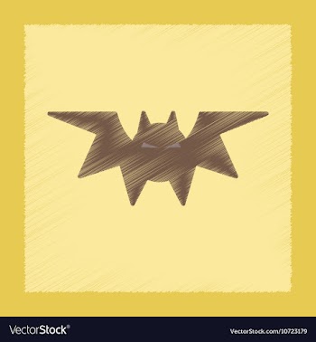 Flat shading style icon halloween bat vector image