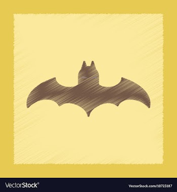 Flat shading style icon halloween bat vector image