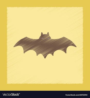 Flat shading style icon halloween bat vector image