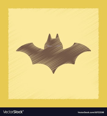 Flat shading style icon halloween bat vector image