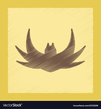 Flat shading style icon halloween bat vector image