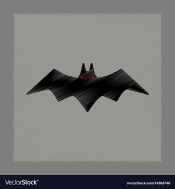 Flat shading style icon halloween bat vector image