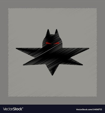 Flat shading style icon halloween bat vector image