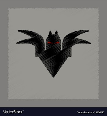 Flat shading style icon halloween bat vector image