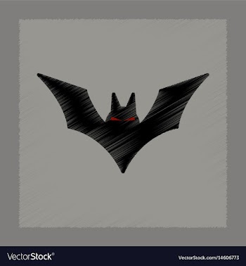 Flat shading style icon halloween bat vector image