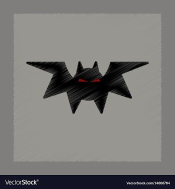 Flat shading style icon halloween bat vector image