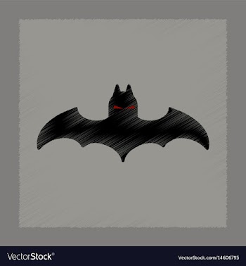Flat shading style icon halloween bat vector image