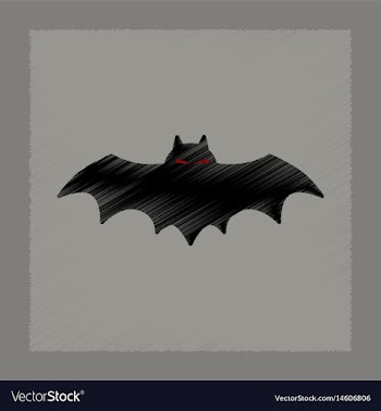 Flat shading style icon halloween bat vector image
