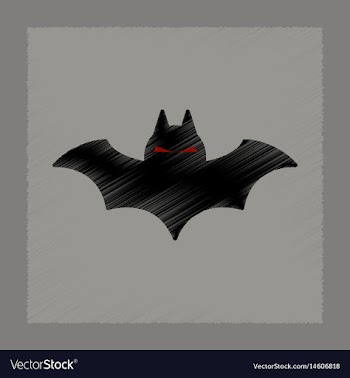 Flat shading style icon halloween bat vector image
