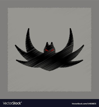 Flat shading style icon halloween bat vector image