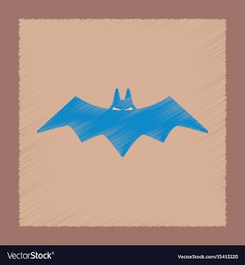 Flat shading style icon halloween bat vector image