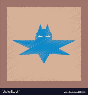 Flat shading style icon halloween bat vector image
