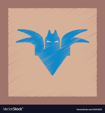 Flat shading style icon halloween bat vector image