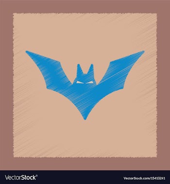 Flat shading style icon halloween bat vector image