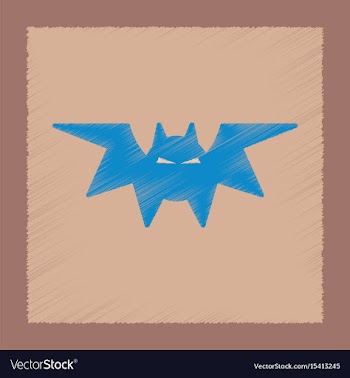 Flat shading style icon halloween bat vector image