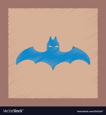 Flat shading style icon halloween bat vector image