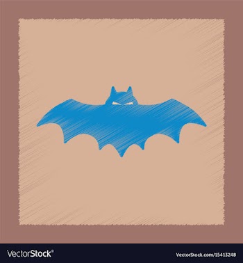 Flat shading style icon halloween bat vector image