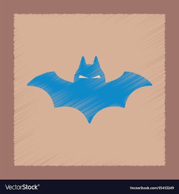 Flat shading style icon halloween bat vector image