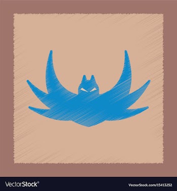 Flat shading style icon halloween bat vector image