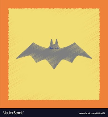 Flat shading style icon halloween bat vector image