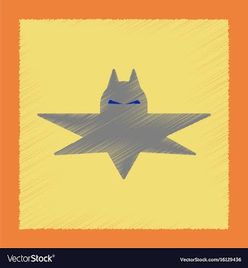 Flat shading style icon halloween bat vector image