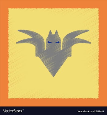 Flat shading style icon halloween bat vector image