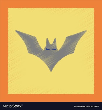 Flat shading style icon halloween bat vector image