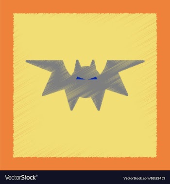 Flat shading style icon halloween bat vector image