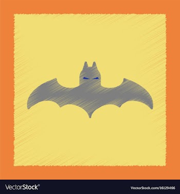 Flat shading style icon halloween bat vector image